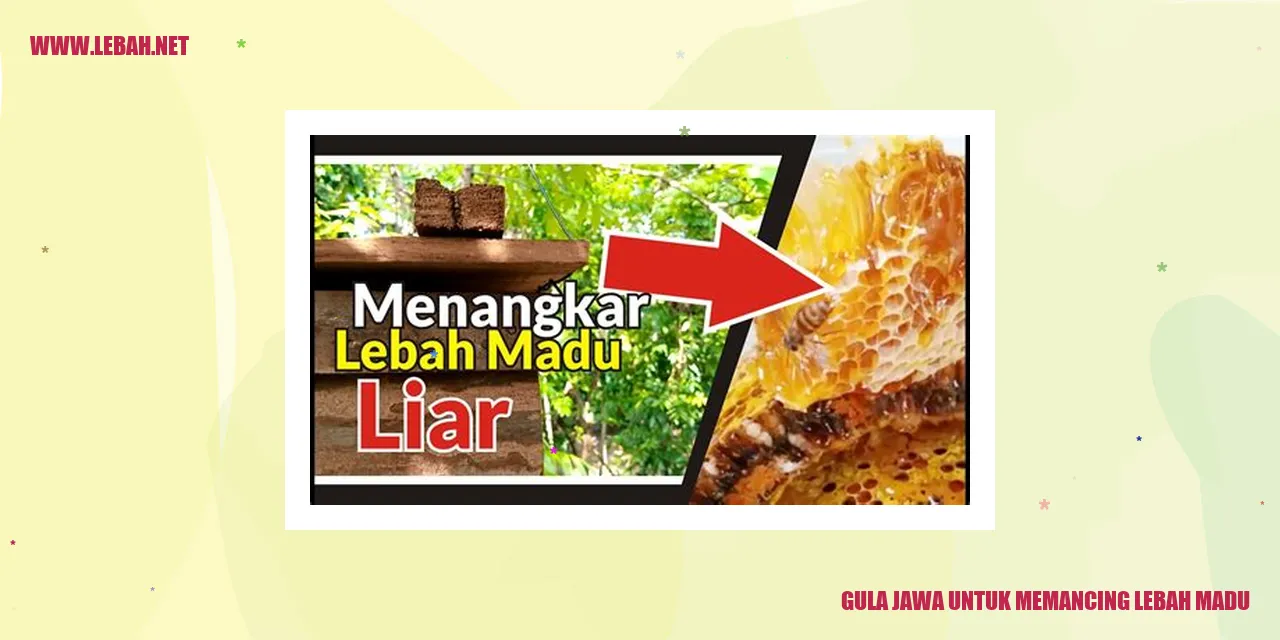 gula jawa untuk memancing lebah madu