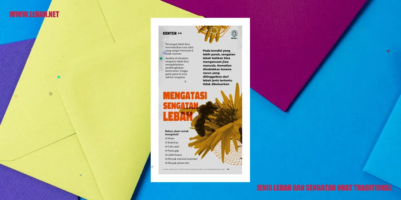 jenis lebah dan sengatan obat traditional