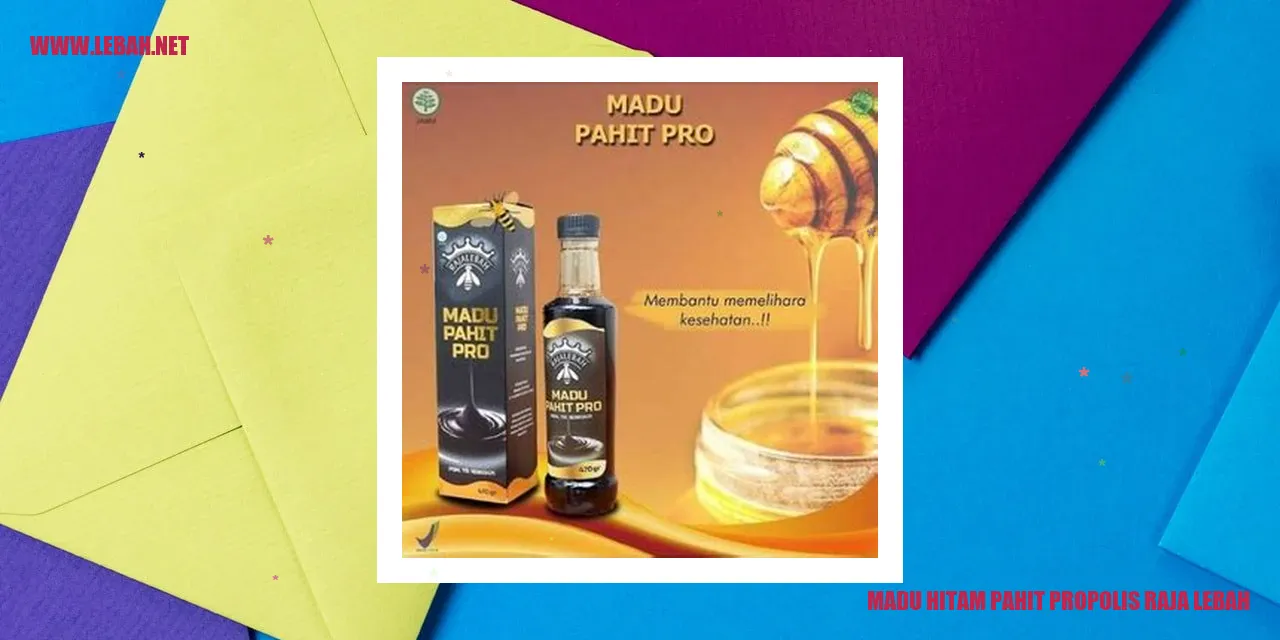 madu hitam pahit propolis raja lebah
