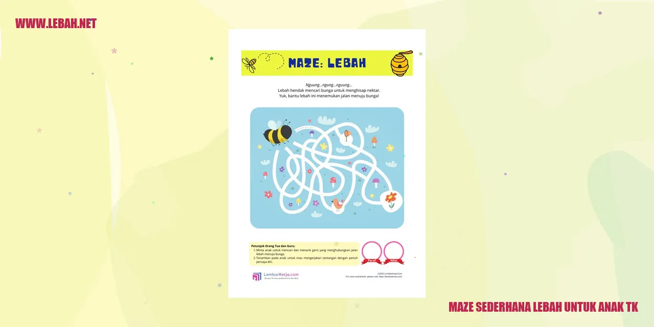 maze sederhana lebah untuk anak tk