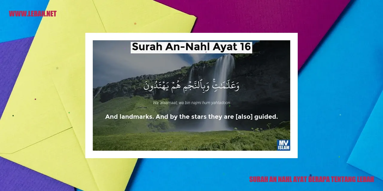 Surah An Nahl Ayat Berapakah tentang Lebah