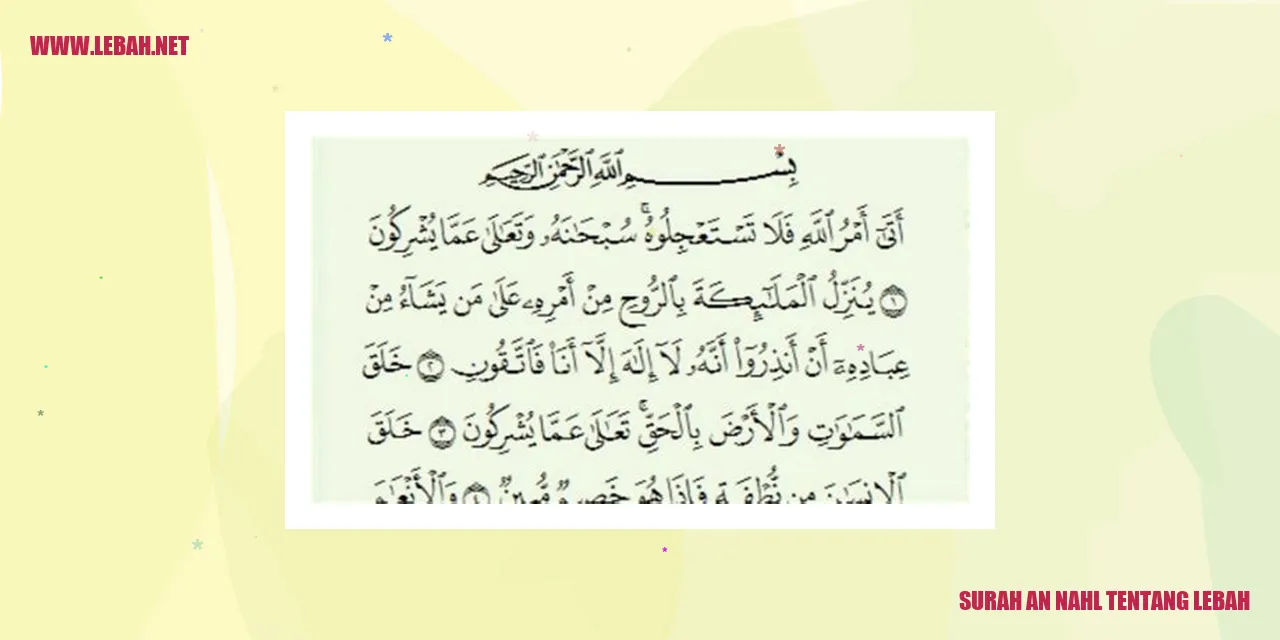 Surah An Nahl tentang lebah